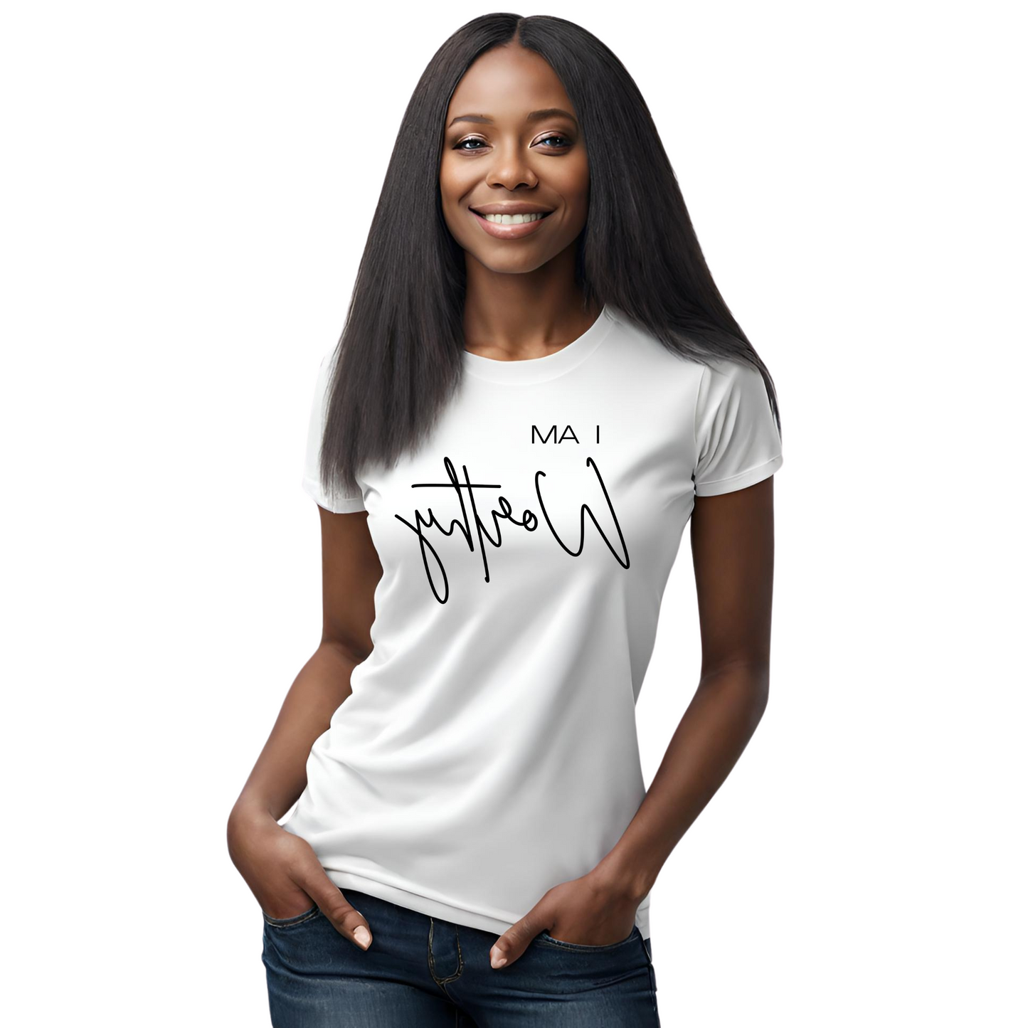 "I AM WORTHY" Self-Affirmation Reverse Print Designer Unisex Tee