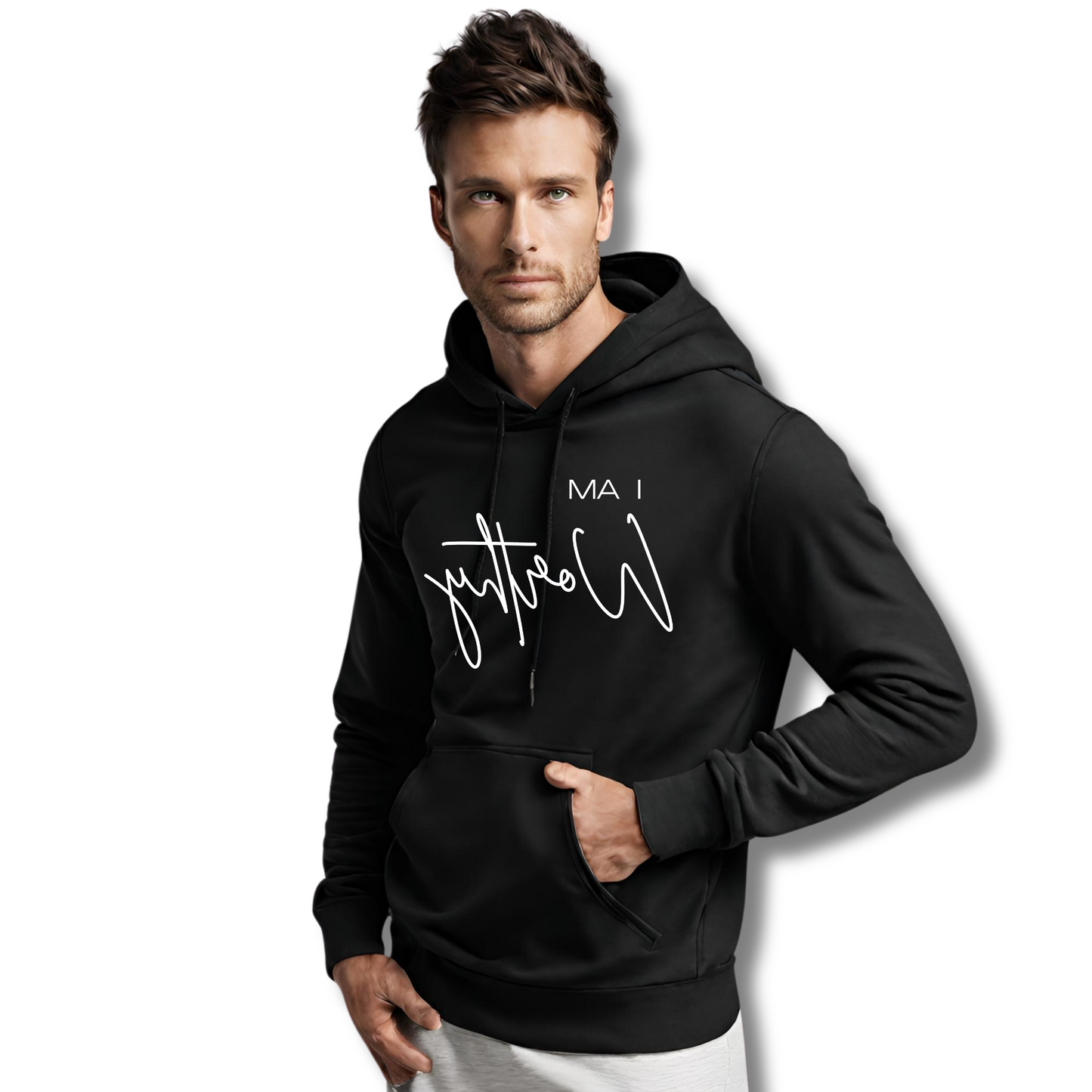 "I AM WORTHY" Self-Affirmation Reverse Print Unisex Designer Hoodie