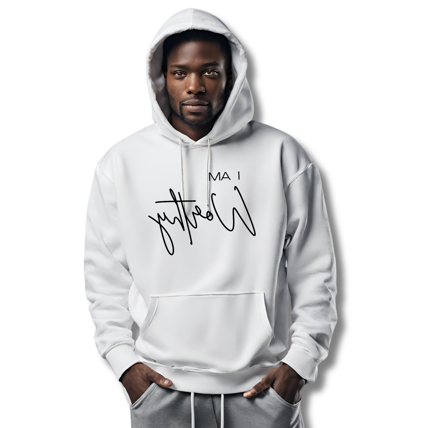 "I AM WORTHY" Self-Affirmation Reverse Print Unisex Designer Hoodie