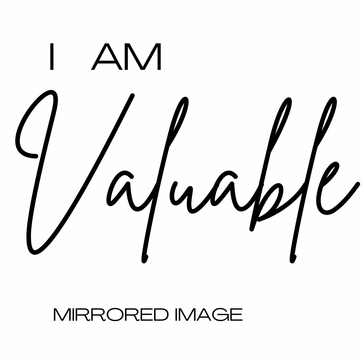 "I AM VALUABLE" Self-Affirmation Reverse Print Unisex Designer Hoodie