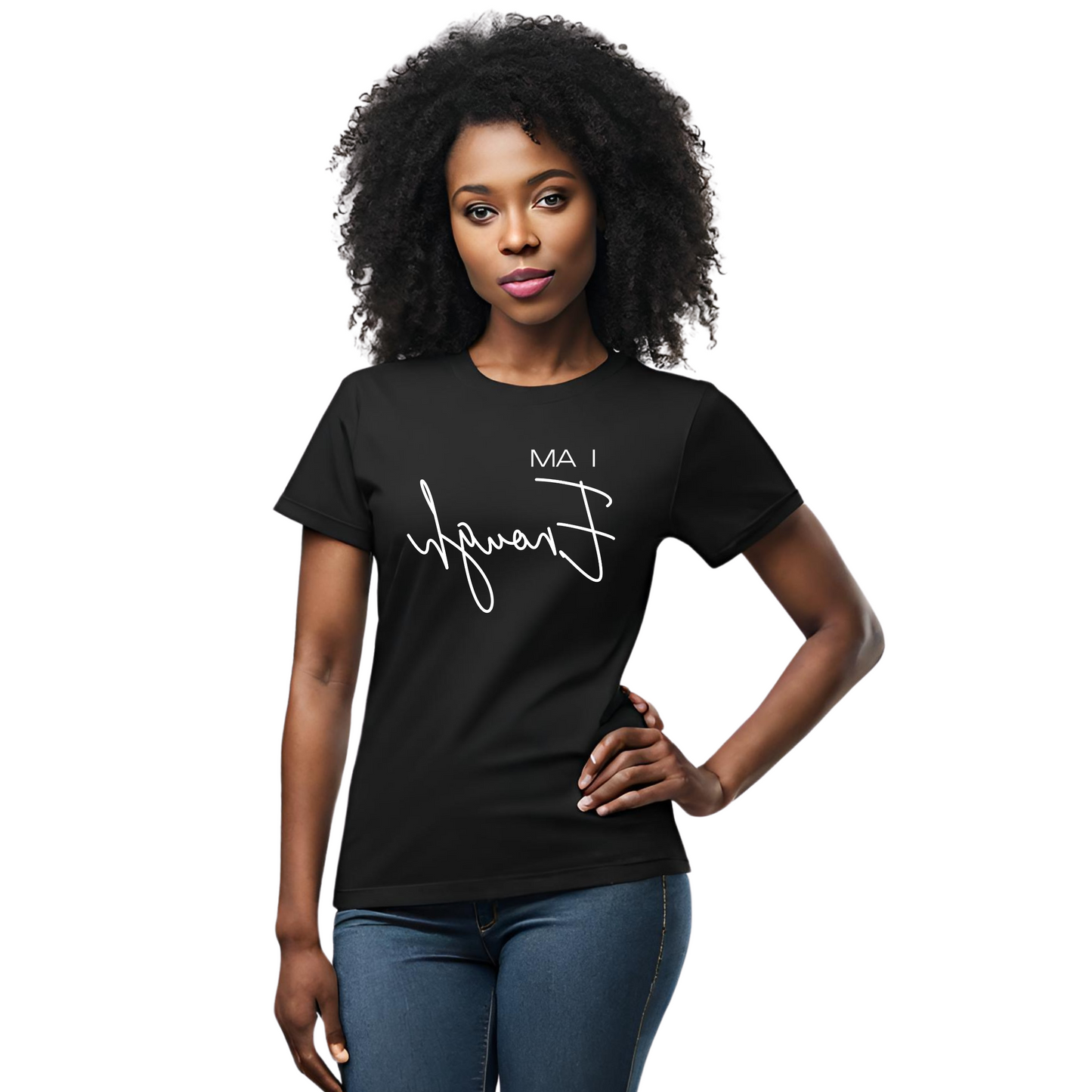 "I AM ENOUGH" Self-Affirmation Reverse Print Designer Unisex Tee